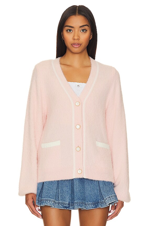 view 2 of 6 Stripe Cardigan in Pink Combo