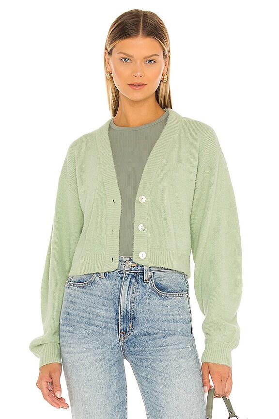 view 2 of 5 Sweater Fuzzy Cardigan in Cactus