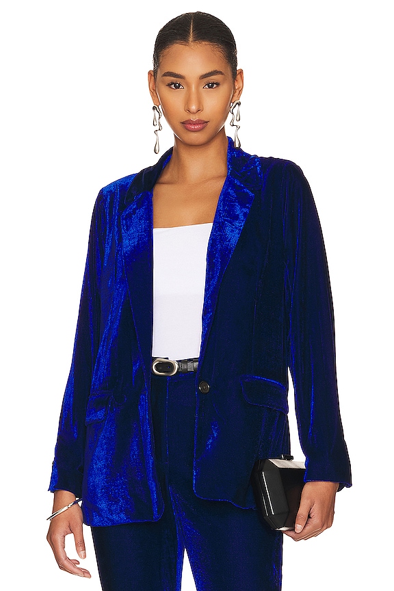 BCBGeneration Velvet Blazer in Mazarine Blue | REVOLVE