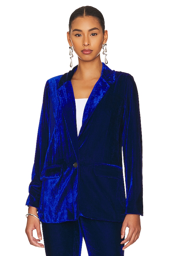 view 2 of 5 Velvet Blazer in Mazarine Blue