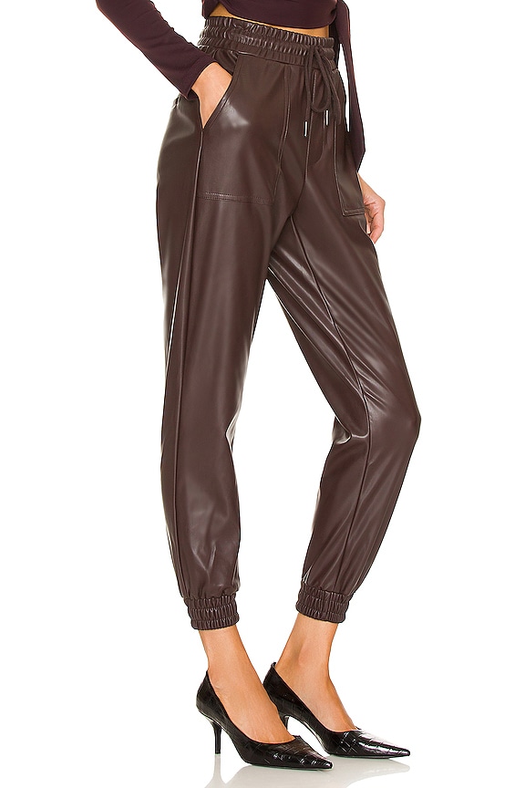 view 2 of 4 Faux Leather Jogger in Milk Chocolate