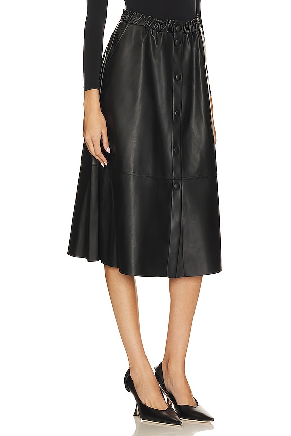 view 2 of 4 Faux Leather Midi Skirt in Onyx