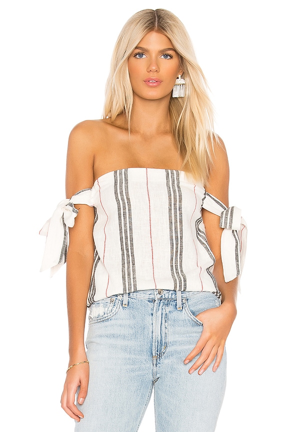 view 1 of 4 Cami Tie Sleeve Tube Top in Cream Combo