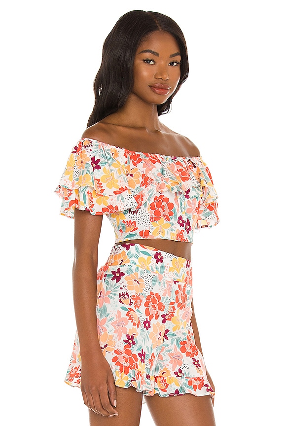 view 2 of 4 Button Ruffle Top in 2D Floral