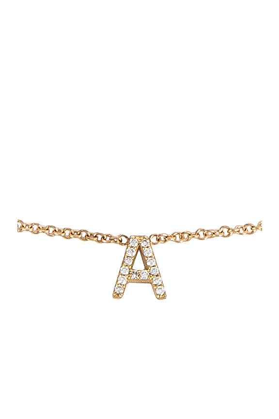 view 2 of 3 Diamond Initial Necklace in Yellow Gold