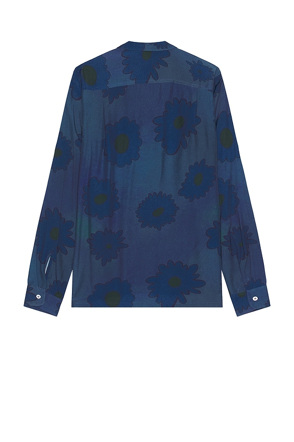 view 2 of 3 Long Sleeve Camp Shirt in Sapphire Bloomscape
