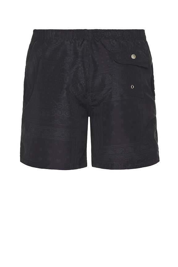view 2 of 6 Tonal Bandana Swim Trunks in Black