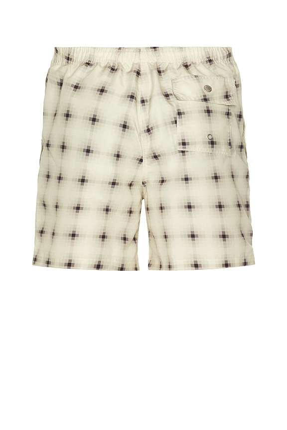 view 2 of 6 Ivory Digi Plaid Swim Trunks in White