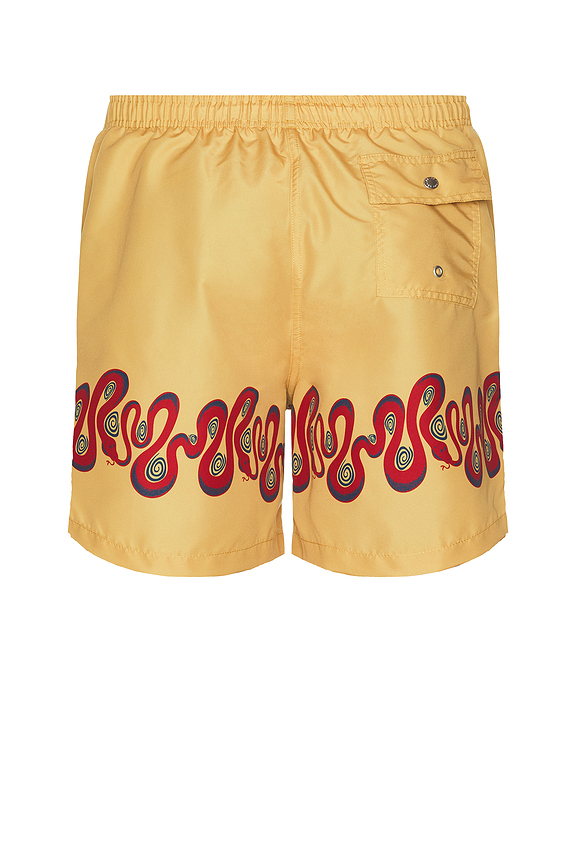 view 2 of 6 Ochre Dizzy Boa Swim Trunks in Yellow