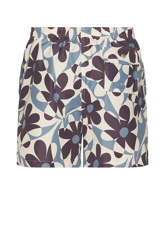 view 2 of 6 Pastel Daisy Trip Swim Trunks in Blue