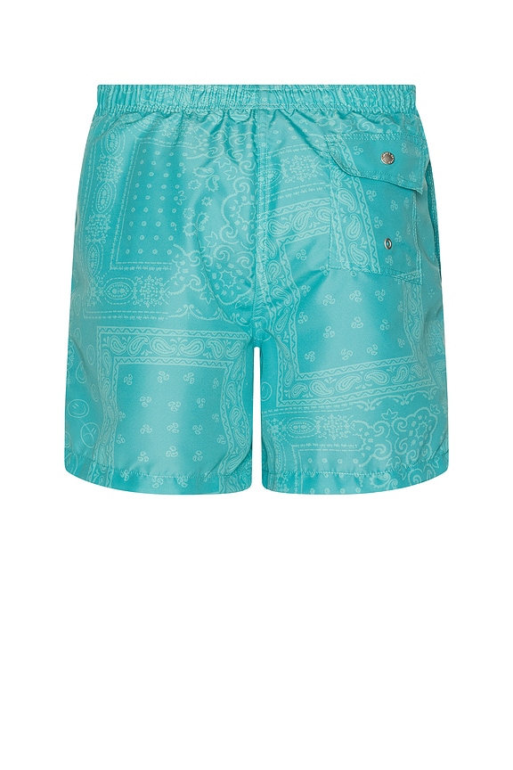 view 2 of 6 Tonal Bandana Swim Trunks in Teal
