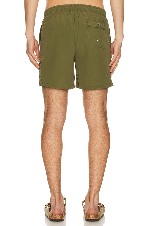 view 2 of 4 Solid Classic Swim Trunk in Solid Olive