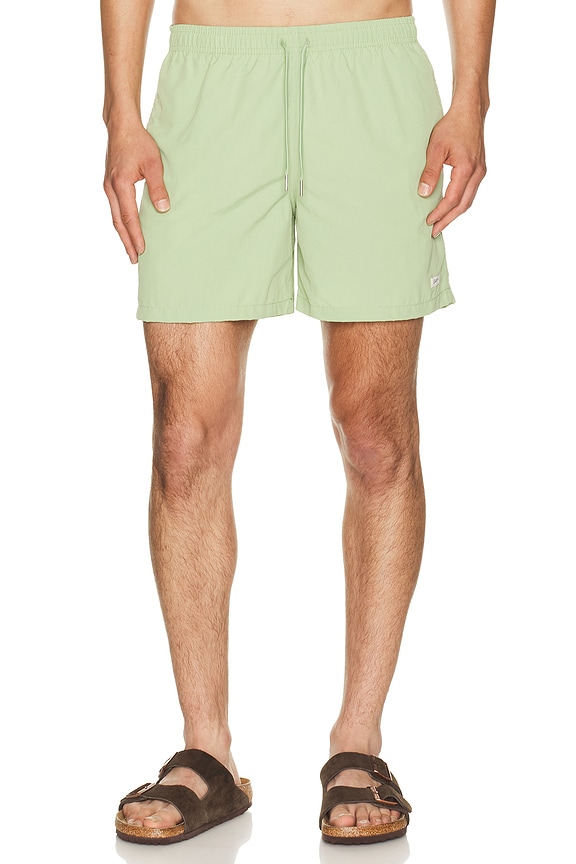 view 1 of 5 Solid Moss Swim Trunks in Moss