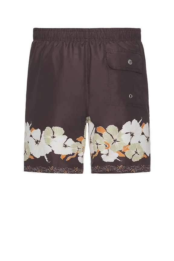 view 2 of 4 Ornate Bloom Swim Trunk in Brown
