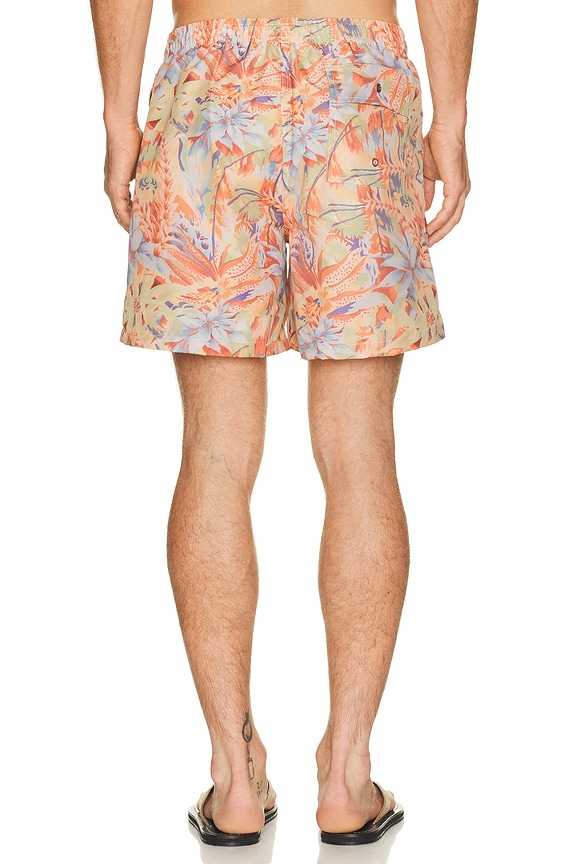 view 2 of 5 Macaw Jungle Swim Trunk in Red