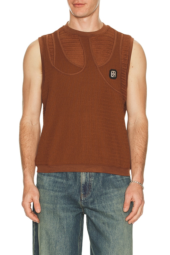 view 1 of 5 Fluid Layered Knit Tank in Brown