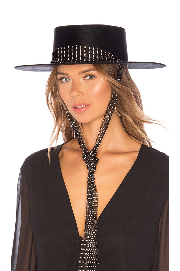 view 1 of 5 The Queen Swarovski Crystals Hat in Black