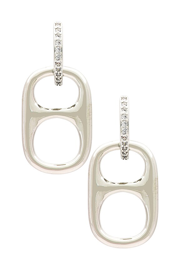 view 2 of 3 BOUCLES D'OREILLES POP DROP in Silver Micropave