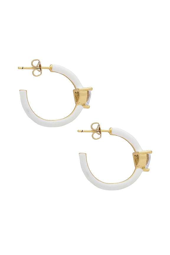 view 2 of 3 Rainbow Hoop Earrings in White