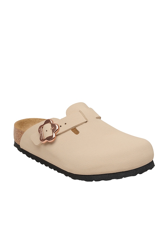 view 2 of 3 Boston Kids Flower Buckle Clog in Sandcastle