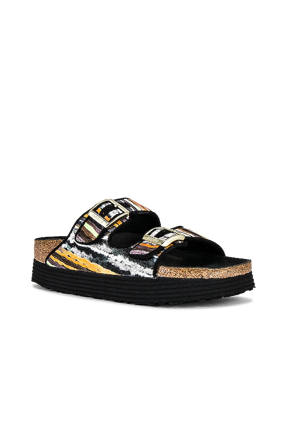 view 2 of 5 ARIZONA プラットフォームサンダル in Multi Yellow