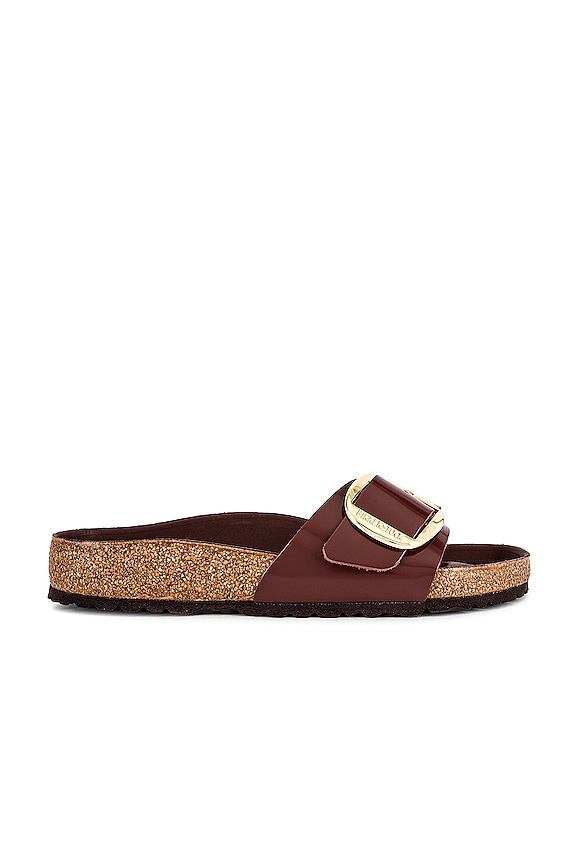 BIRKENSTOCK Madrid Big Buckle Sandal in High Shine Chocolate | REVOLVE