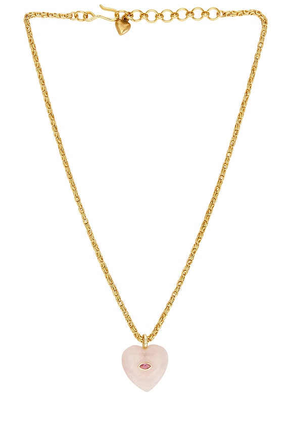 view 1 of 3 COLLAR COLGANTE LOVE in Rose Quartz