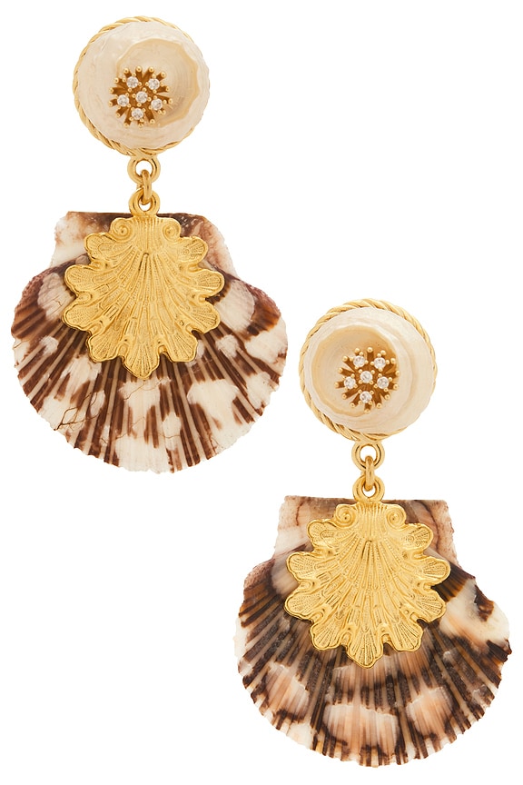 view 1 of 2 Oceana Earrings in Shell & Gold