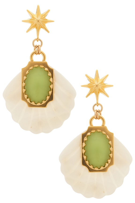 view 1 of 2 PENDIENTES LARGOS APERITIVO in MOP/Green
