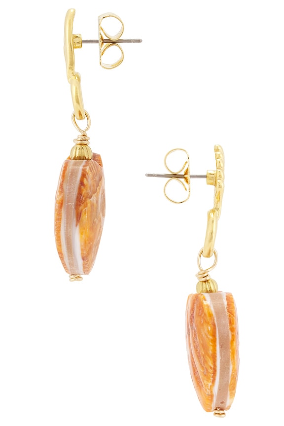 view 2 of 2 PENDIENTES LARGOS CLEMENTINE in Gold/Shell