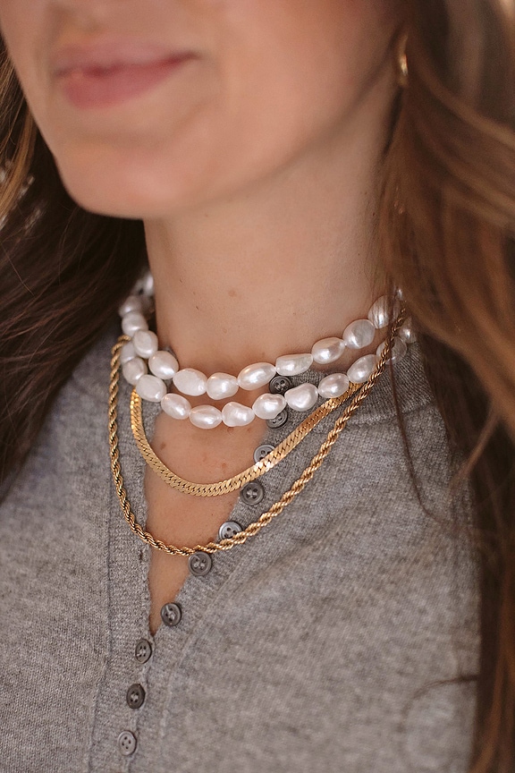 view 2 of 2 Mini Icon Necklace in Pearl