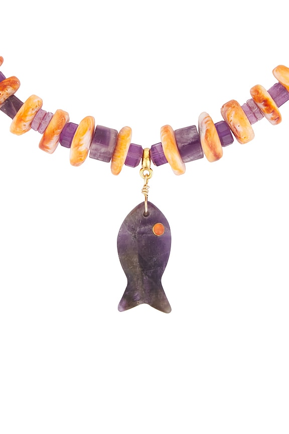 view 2 of 3 Coastal Muse Necklace in Amethyst/Shell