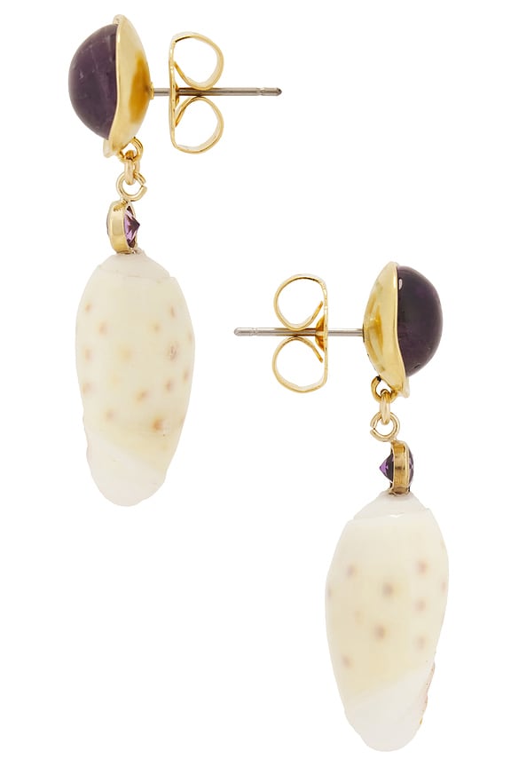view 2 of 2 Berry Tide Earrings in Amethyst & Shell