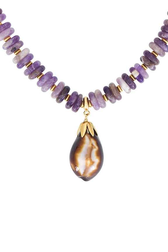 view 2 of 2 Penelope Necklace in Amethyst & Shell
