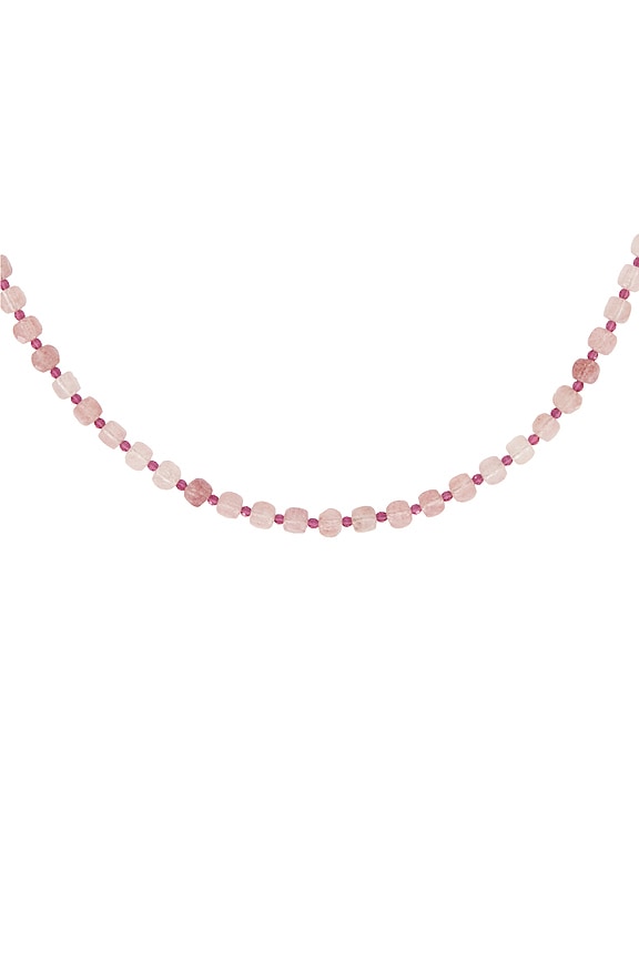 view 2 of 3 Doe Necklace in Strawberry Quartz