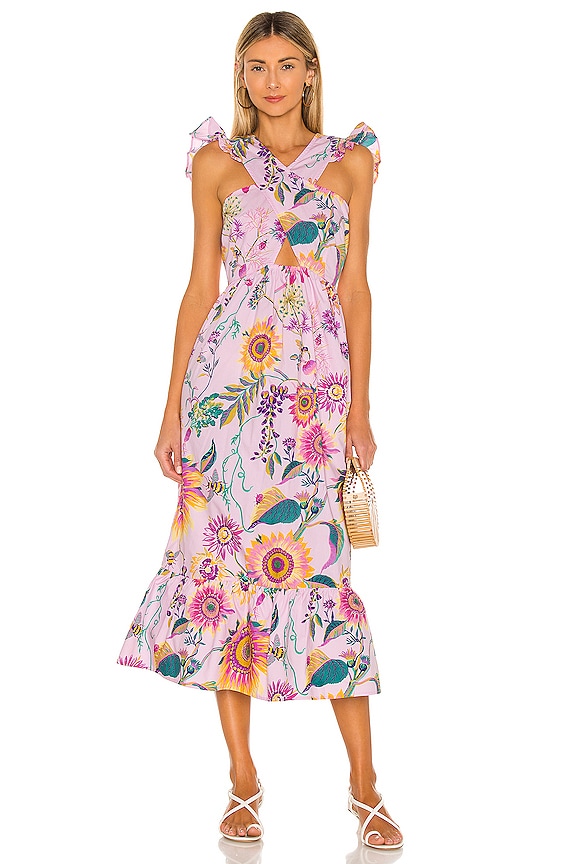 Banjanan Cecil Dress in Mid Summer Bumble Orchid Bouquet | REVOLVE