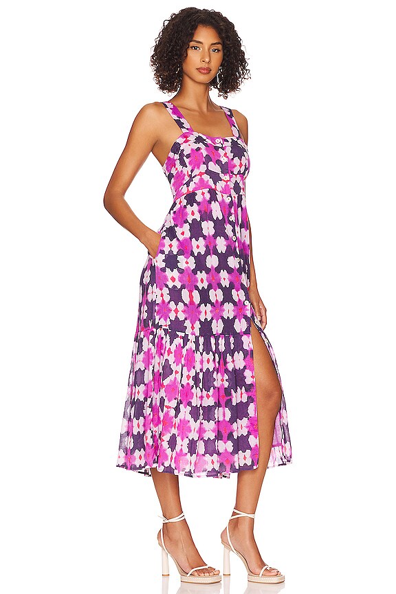 view 2 of 4 ROBE MI-LONGUE HELENA in White and Purple