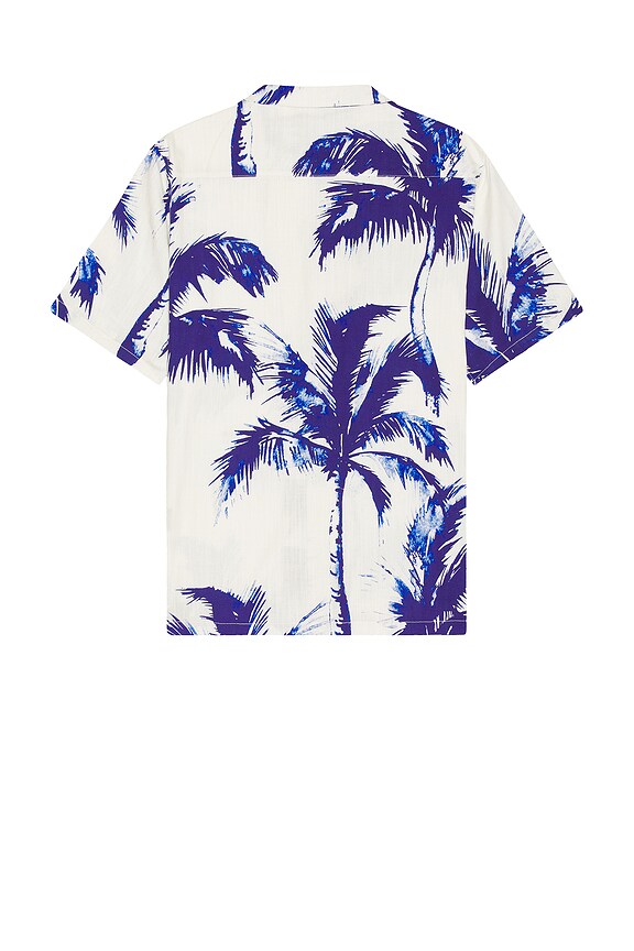 view 2 of 4 Blue Palm Linen Shirt in Light Blue