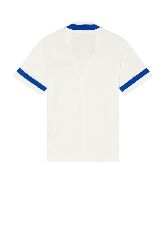 view 2 of 4 Paneled Knit Shirt in White & Blue