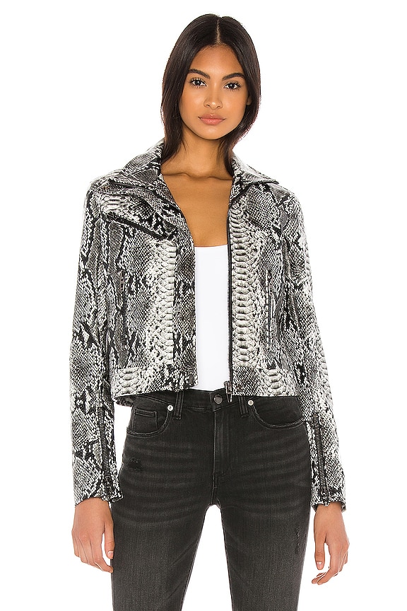 view 1 of 4 Faux Leather Moto Jacket in Anaconda