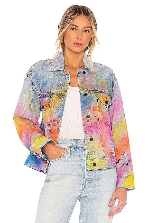 view 2 of 5 Airbrushed Denim Trucker Jacket in Good Riddance