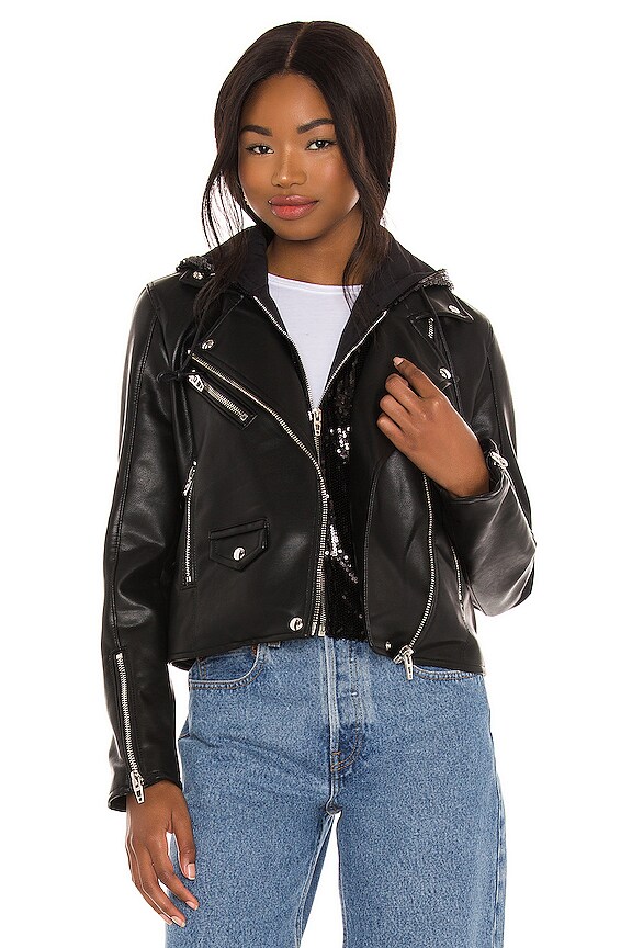 view 2 of 6 Leather With Sequin Hoodie Jacket in Good Times