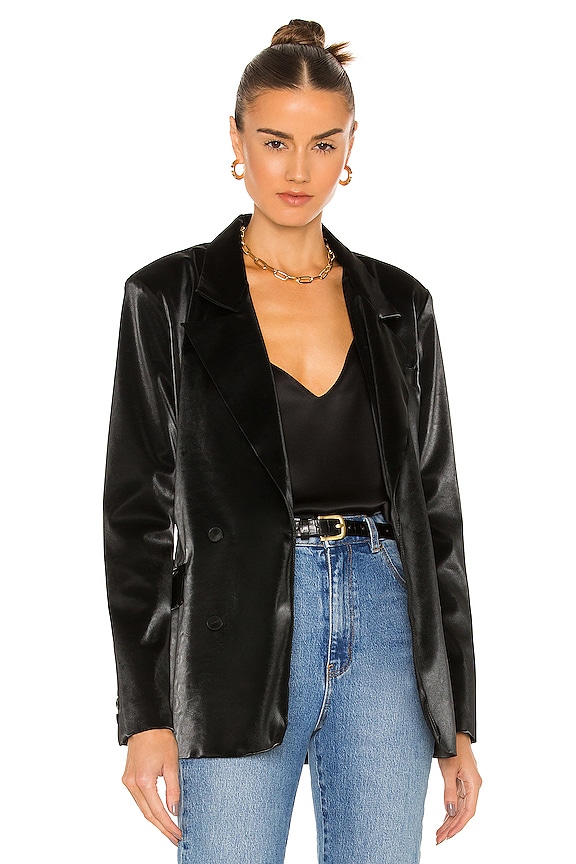 view 2 of 5 Faux Leather Blazer in Fighting Words