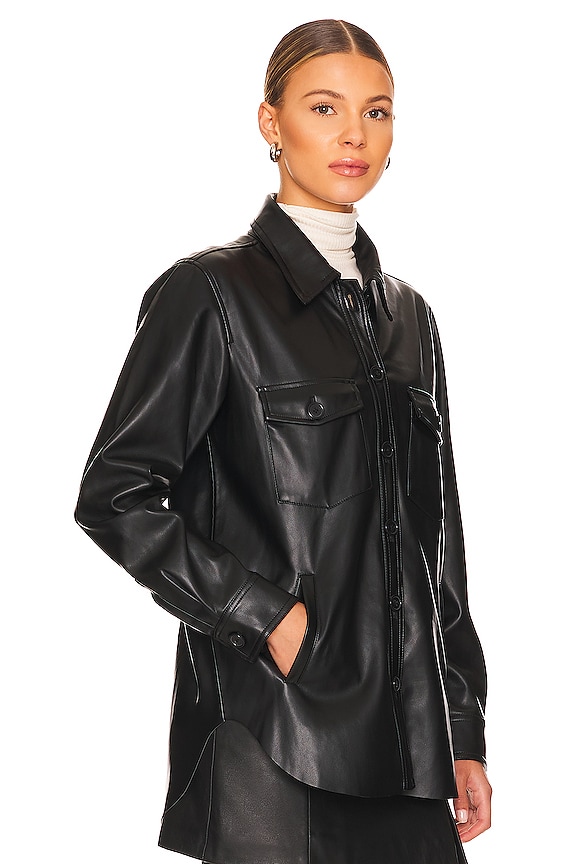 view 2 of 4 Vegan Leather Shacket in Suspicious Mind
