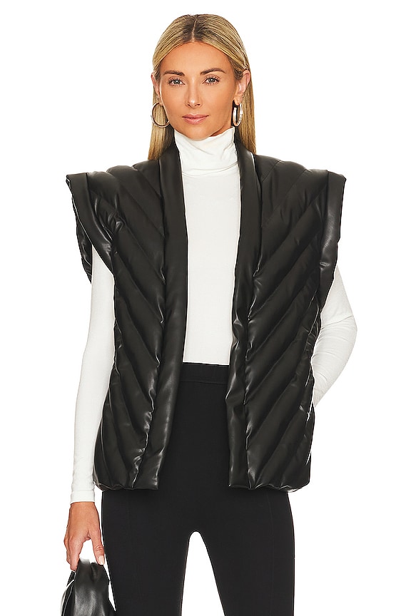 view 2 of 5 GILET VEGAN LEATHER in Under The Radar