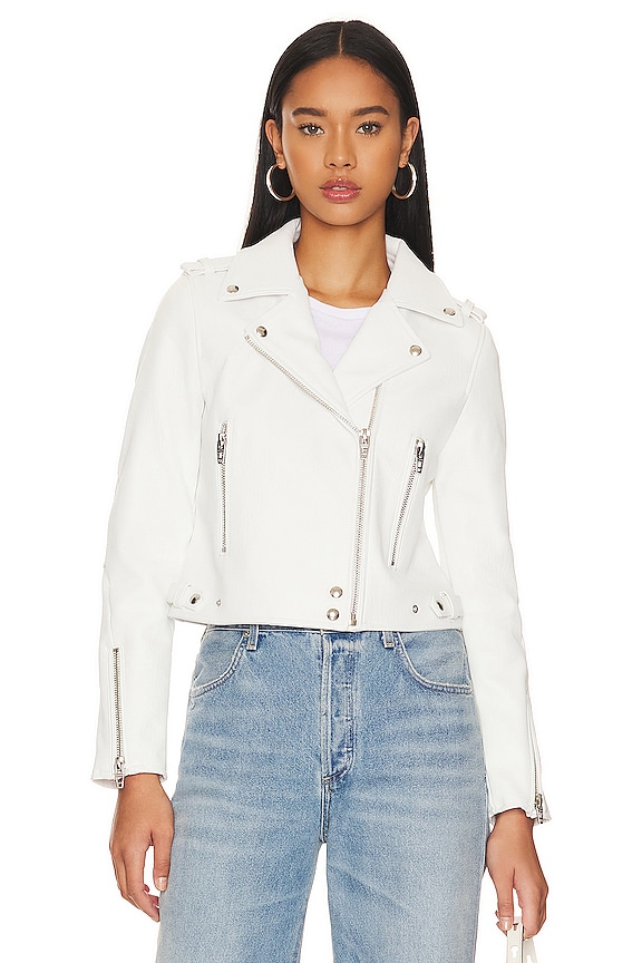 view 2 of 5 BLOUSON DE MOTARD IMITATION CUIR FAUX LEATHER in Ice Breaker