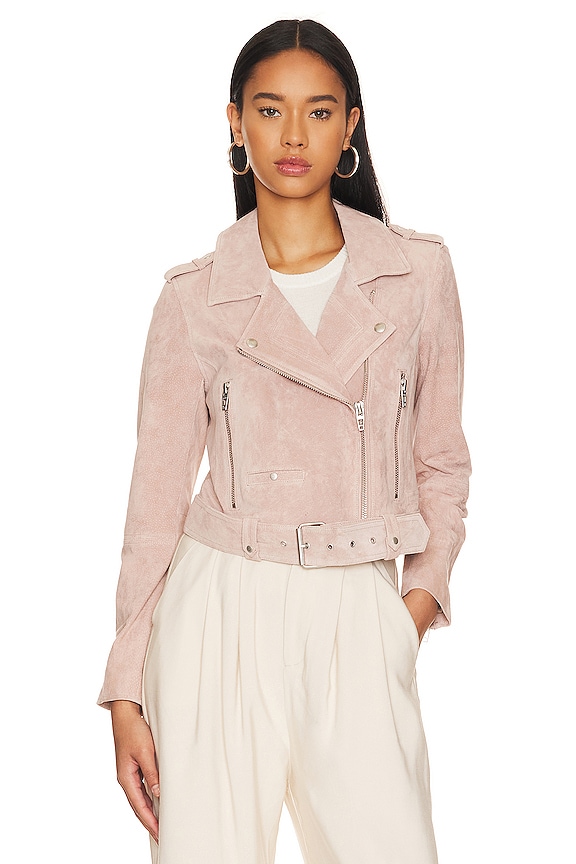 view 2 of 5 BLOUSON MOTARD SUEDE MOTO JACKET in Desert Rose