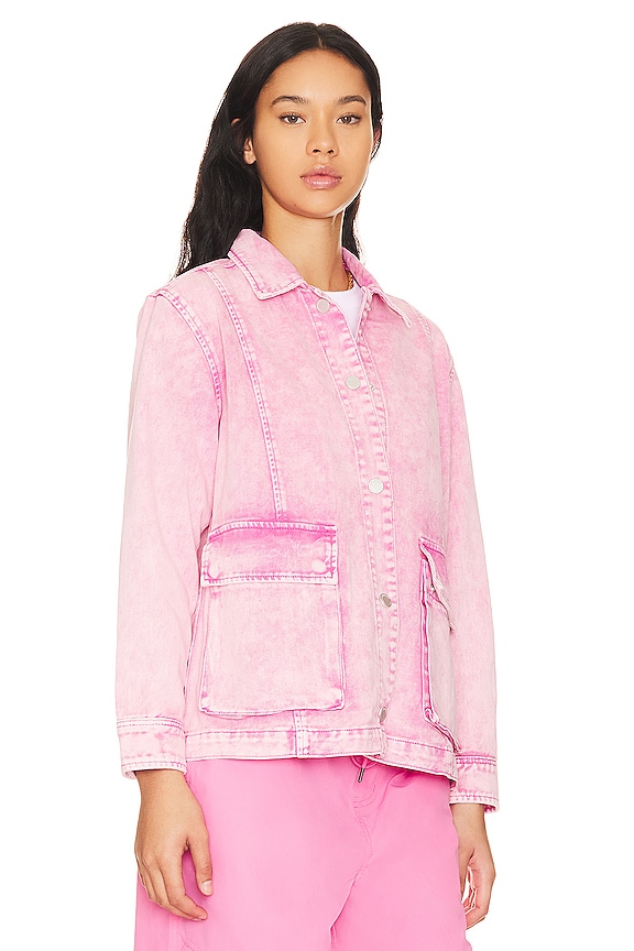 view 2 of 4 Washed Shacket in Raspberry Sorbet