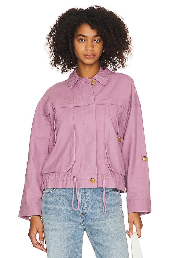 view 2 of 5 Cropped Shacket in Buzz Word