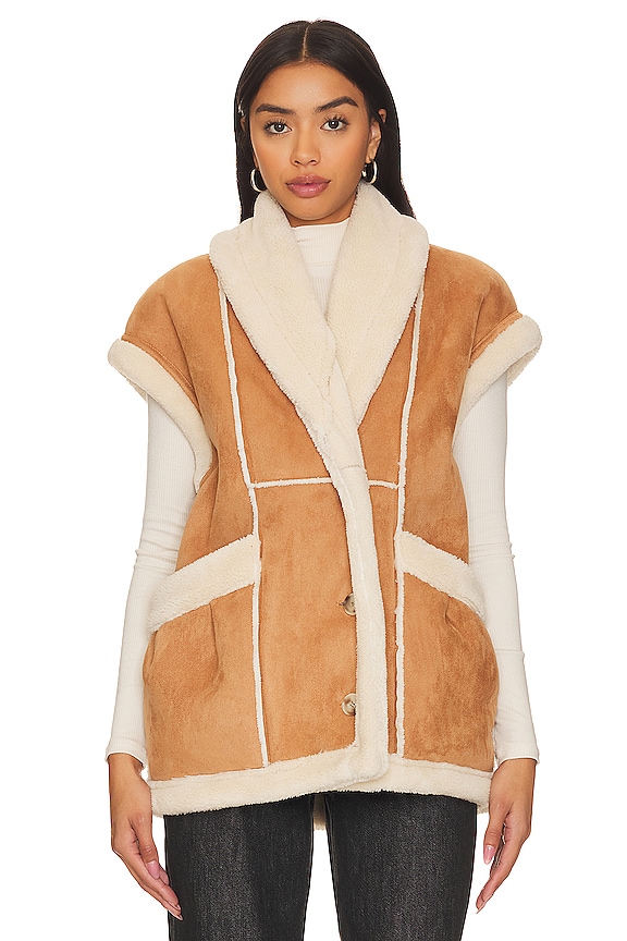 view 2 of 5 Faux Leather Sherpa Vest in Feels Natural